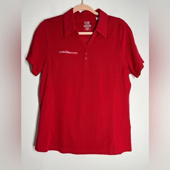 Disney Women’s Red Pique Polo Size L - Picture 1 of 6